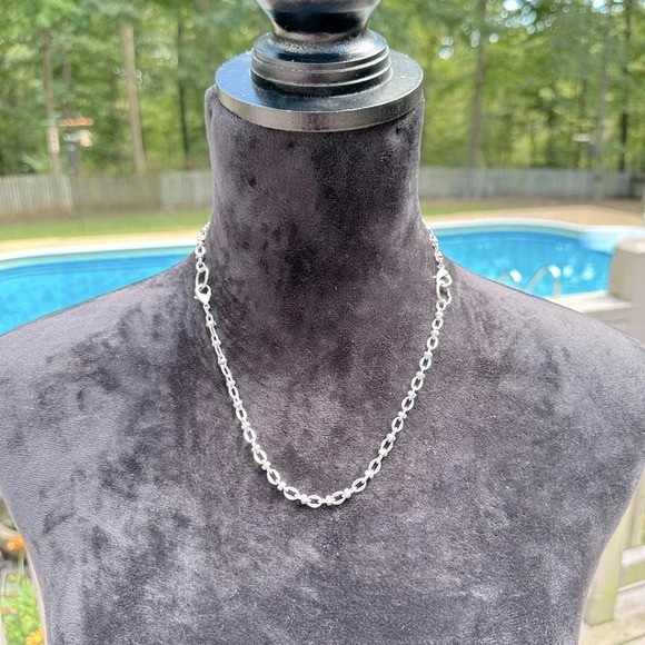 Multiple Looks 3 Strand Orange & Silver Long Statement Necklace Premier Designs - Picture 15 of 16